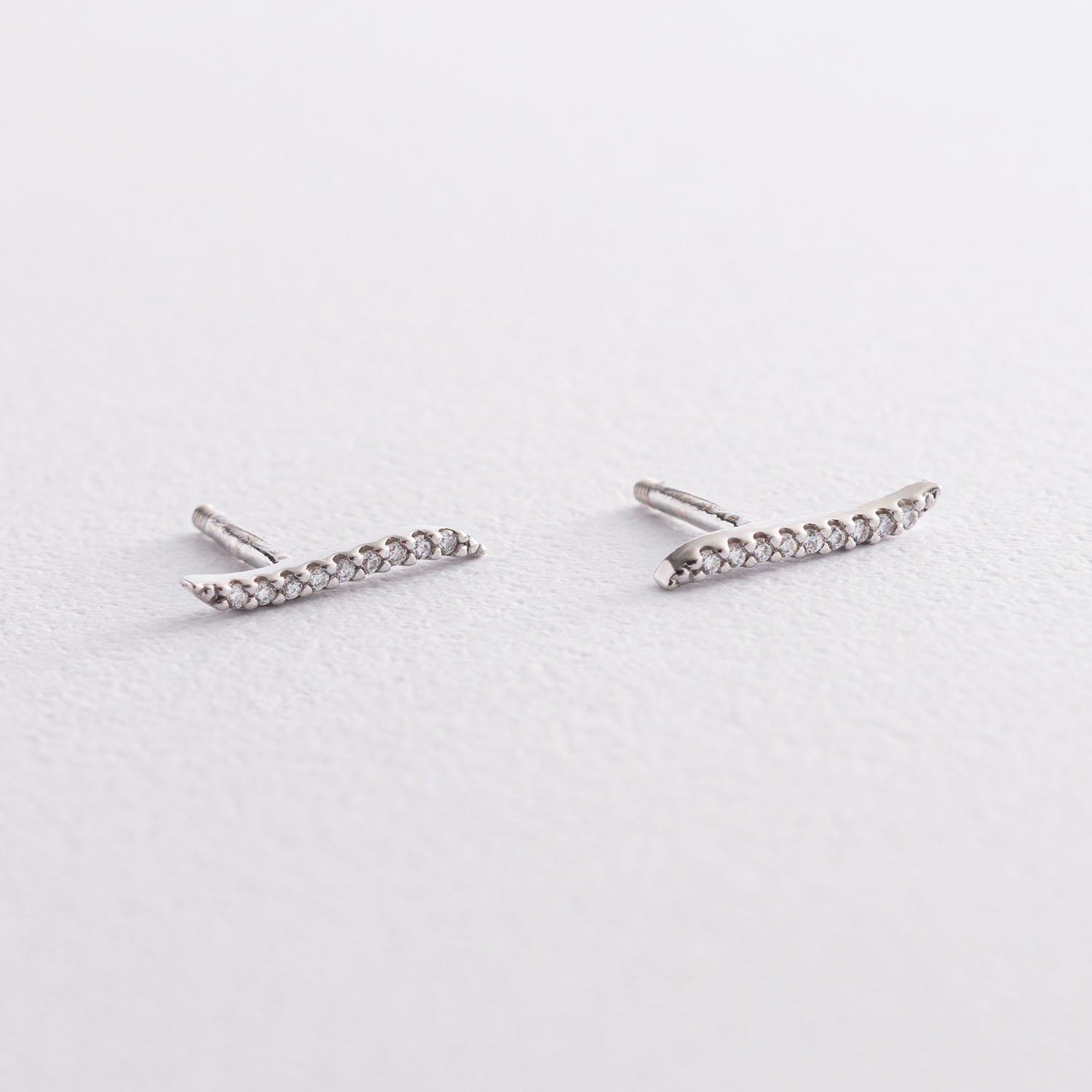 

Срібні сережки-підвіски з фіанітами Oniks срібний