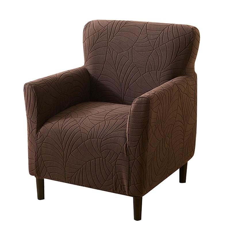 Leaves Jacquard Tub Chair Cover For Living Room Spandex Club Armchair Slipcovers Elastic Single Sofa Covers Bar Counter El
