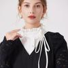 Elegant White Pleated Ruffle High Collar Detachable Sweater Blouse Stand Collar Girls Half Shirt Collar Neckwear Top