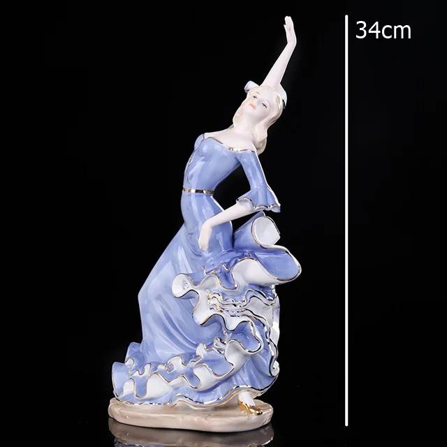 

Фарфоровая фигурка танцовщицы фламенко, миниатюрная керамическая фигура танцующей дамы фламенко, декор для полок дома, предмет искусства для коллекции, сувенир, подарок, поделка M