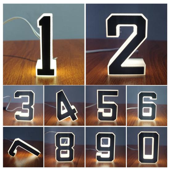 LED House Number Sign Smart Solar Illuminated Address Plaque Mailbox Light Easy Installation Outdoor Waterproof Lighting