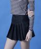 Collet Pleated Basic Mini Skirt With Built-In Shorts [Black] A-Line High-Waisted Kgl.