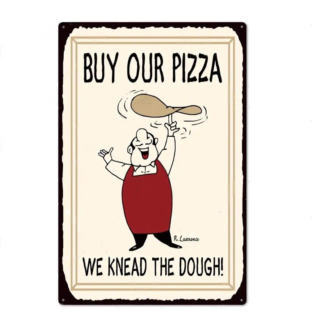 Köstliche Bäckerei Lebensmittel Metall Malerei Wand Kunst Metall Blechschilder Cafe Küche Decor Pizza Poster Vintage Plakette Wand Küche Decor