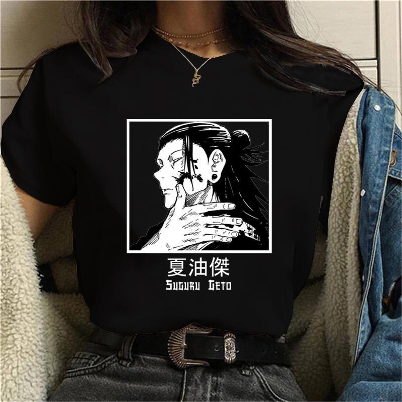 Suguru Geto T Shirt Unisex Casual Crew Neck Loose Short Sleeve Shirt Streetwear Fashion Anime Print T-shirt XXXL чёрный