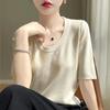 Women Knit T-shirt MODERN NEW SAGA Summer Knitted Shirt Short Sleeve Tees O-neck Pullover Knit Tops