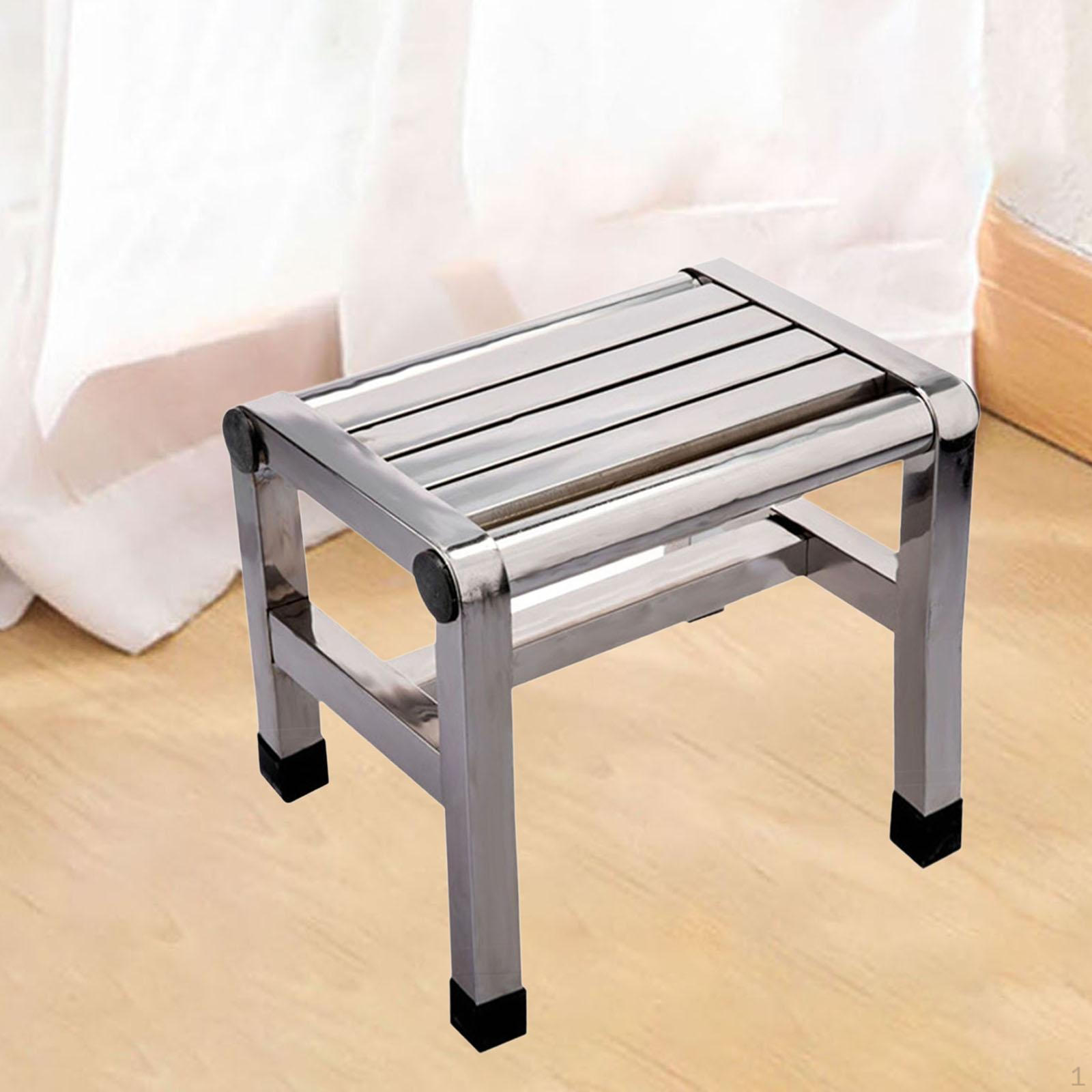 

Подставка для ног, табурет для ванны, нескользящий, бытовой, металлический, ступенька, душевая скамья для прикроватной квартиры 28.5cmx20.7cmx20.5cm