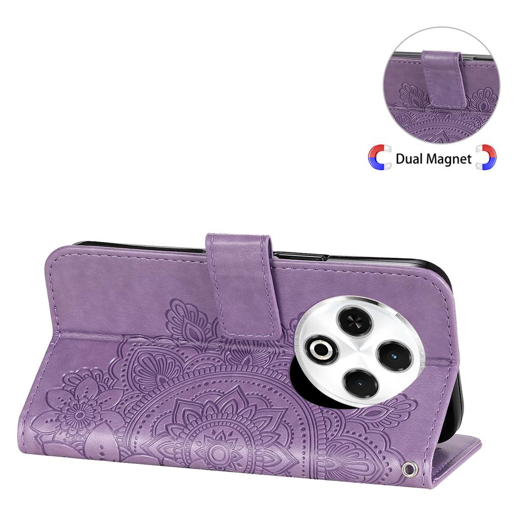 For TECNO Spark 30 4G Case Floral Pattern PU Leather Wallet Stand Phone Cover