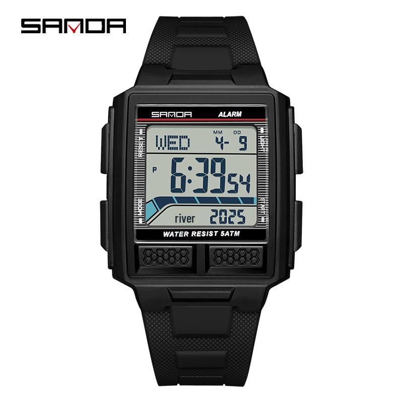 SANDA Youth Sports Luminous Waterproof Multifunction Watch with World Time & Alarm