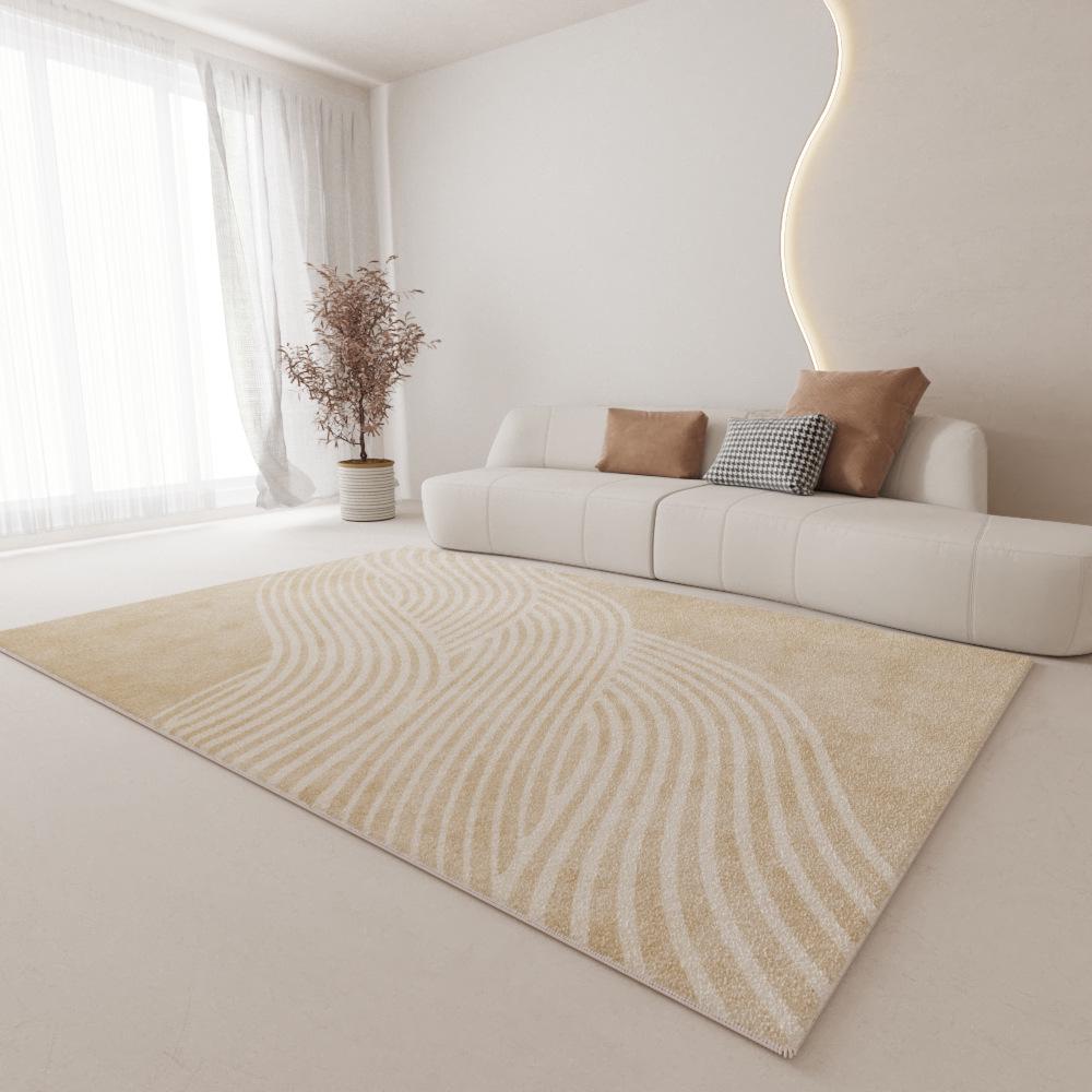 Cream Plush Non-Slip Luxury Living Room Carpet - Dirt-Resistant and Easy Care, 2024 Edition.