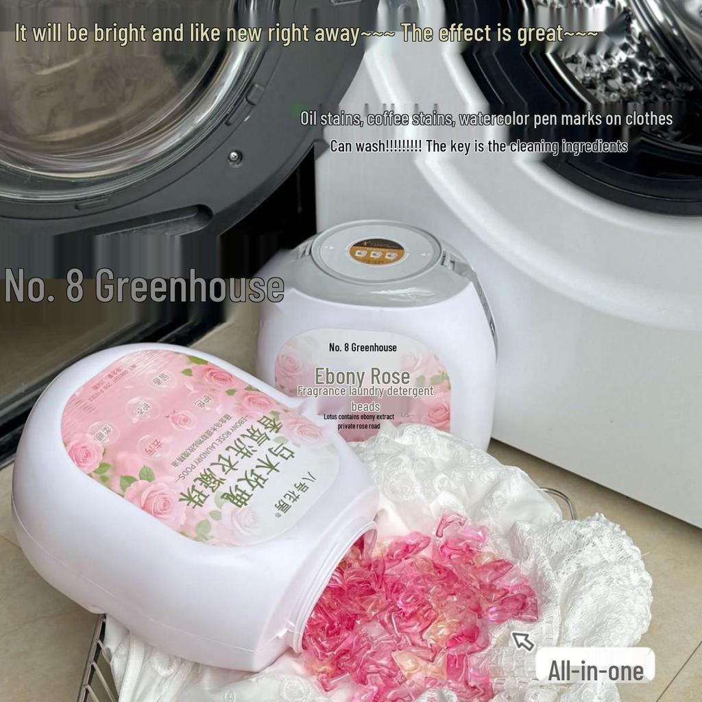 Ebony Rose Scented Multi-Chamber Laundry Pods: Stain Removal & Long-Lasting Fragrance All-in-One Detergent