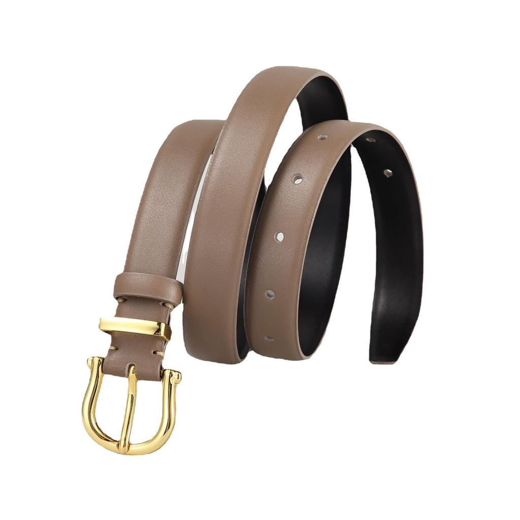 Women's Cowhide Adjustable Genuine Leather Thin Belt for Women's Decoration Versatile Coat Dress for Girls