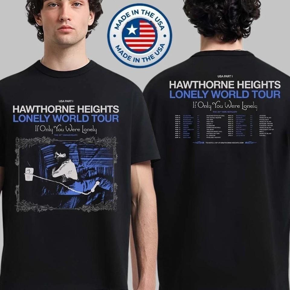 Hawthorne Heights Lonely World Tour 2026 Double Sided T-Shirt S