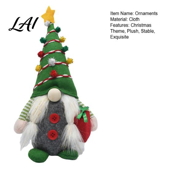 Snowflake Pattern Holiday Decor Christmas Gnome Plush Figurines Faceless Santa Stuffed Cloth Dolls Desktop Figures Scandinavian Elf Tabletop