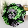 1pc Flame Skull Fashionable Automatic Opening/Closing Folding Umbrella with 8 Bones, Windproof Portable, Daily Use216