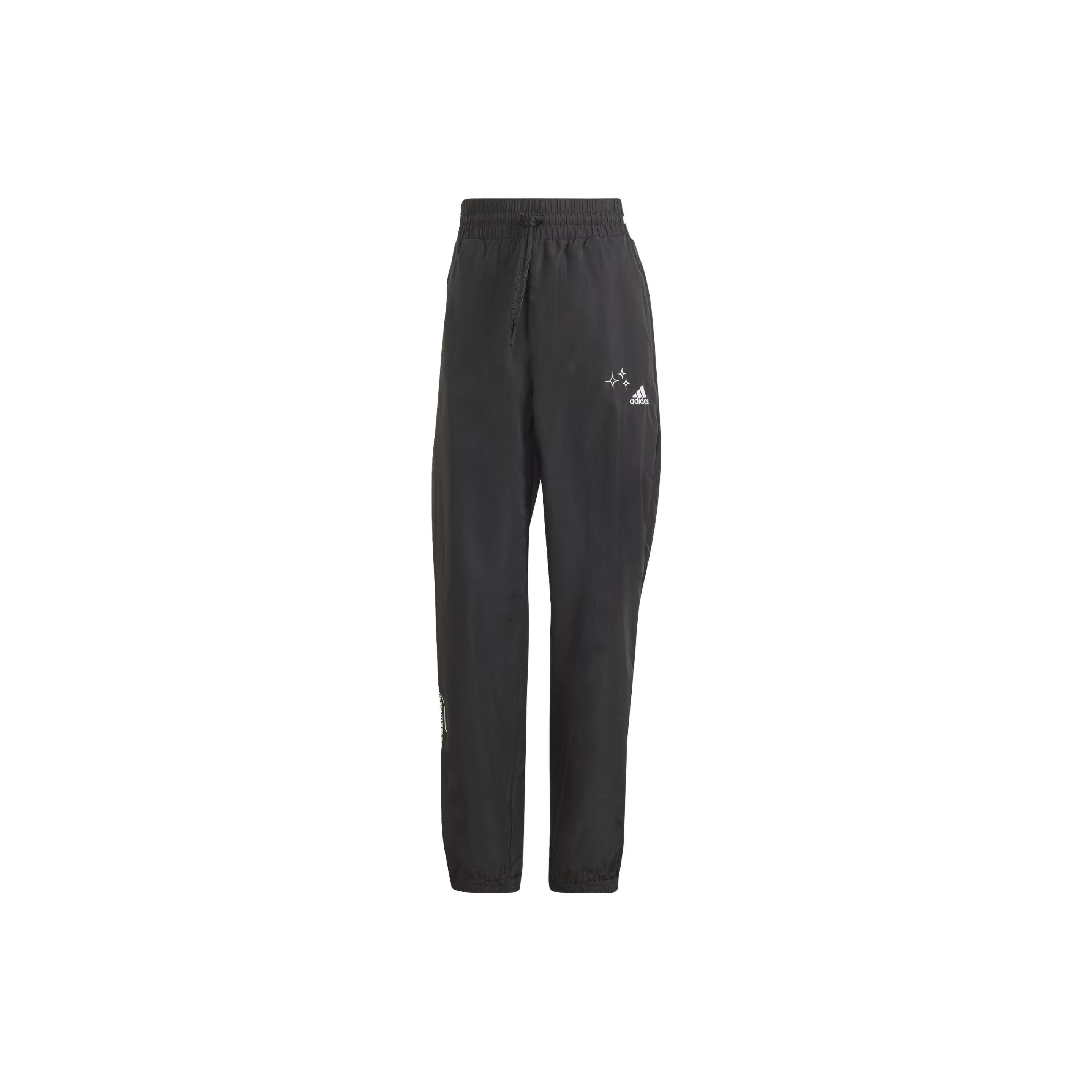 

Adidas Штаны из ткани Scribble с вышитым логотипом, женские брюки, черные IJ8751 L