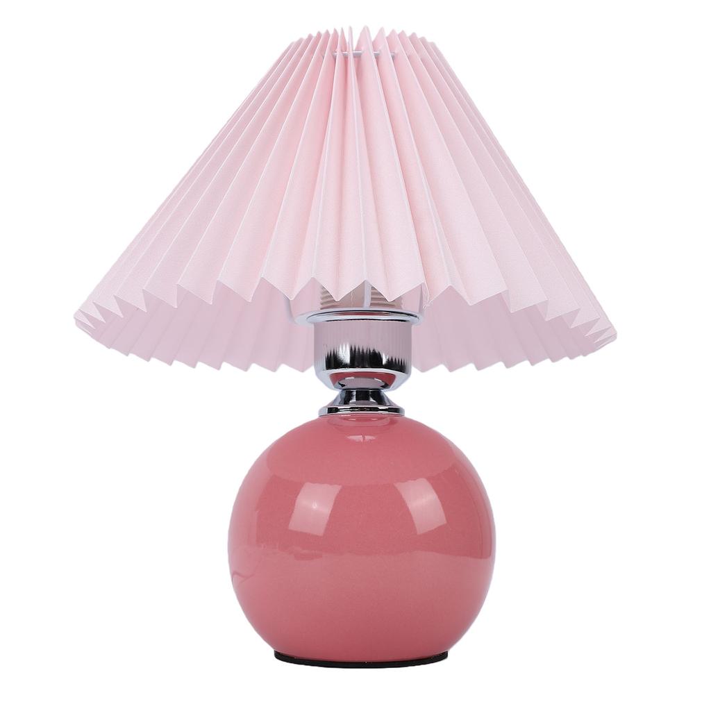 Pleated Table Lamp Ceramic LED Nordic Modern Nightstand Lamp for Bedside Living Room Bar Decor