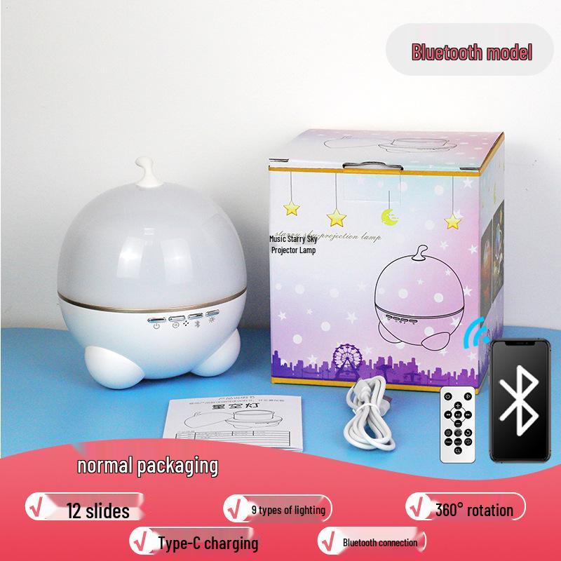 Adorable Starry Sky Night Light Projector for Kids - Seven-Color Rechargeable Atmosphere Lamp