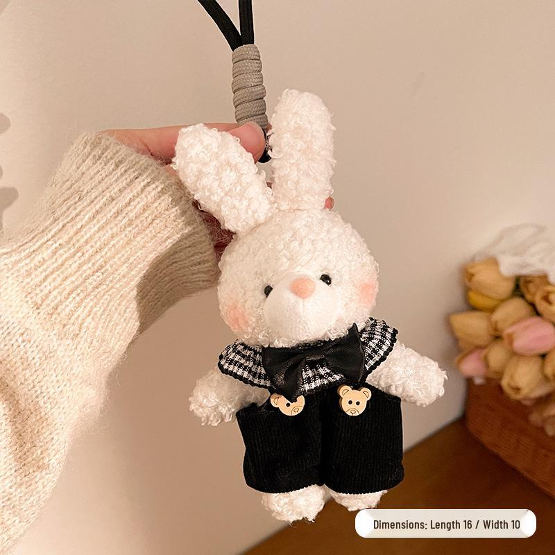 Long-Eared Rabbit Plush Keychain - Handmade Cartoon Pendant Ornament