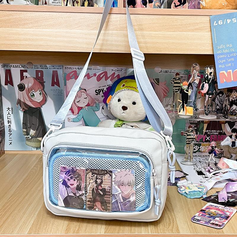 Japanese girl ins transparent pain bag, small food, shoulder messenger bag, women's versatile casual mobile phone small bag