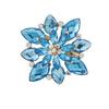 DIEZI New Bride Bouquet Summer Blue Luxury Beach Brooches for Wedding Korean Leaf Flower Rhinestone Brooch Pins Women Brooch