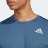 adidas SS22 Stripe Logo Round Neck Short Sleeve T-Shirt Men Tops Blue HL5988