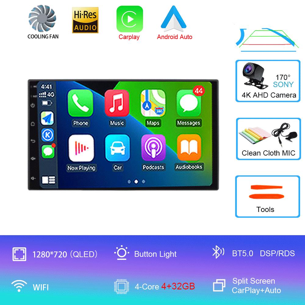 

7-дюймовая автомагнитола Android 14 2K QLED экран Универсальный автомобильный DVD GPS радио Стерео Мультимедийный плеер Авто CarPlay Автомагнитола Аудио