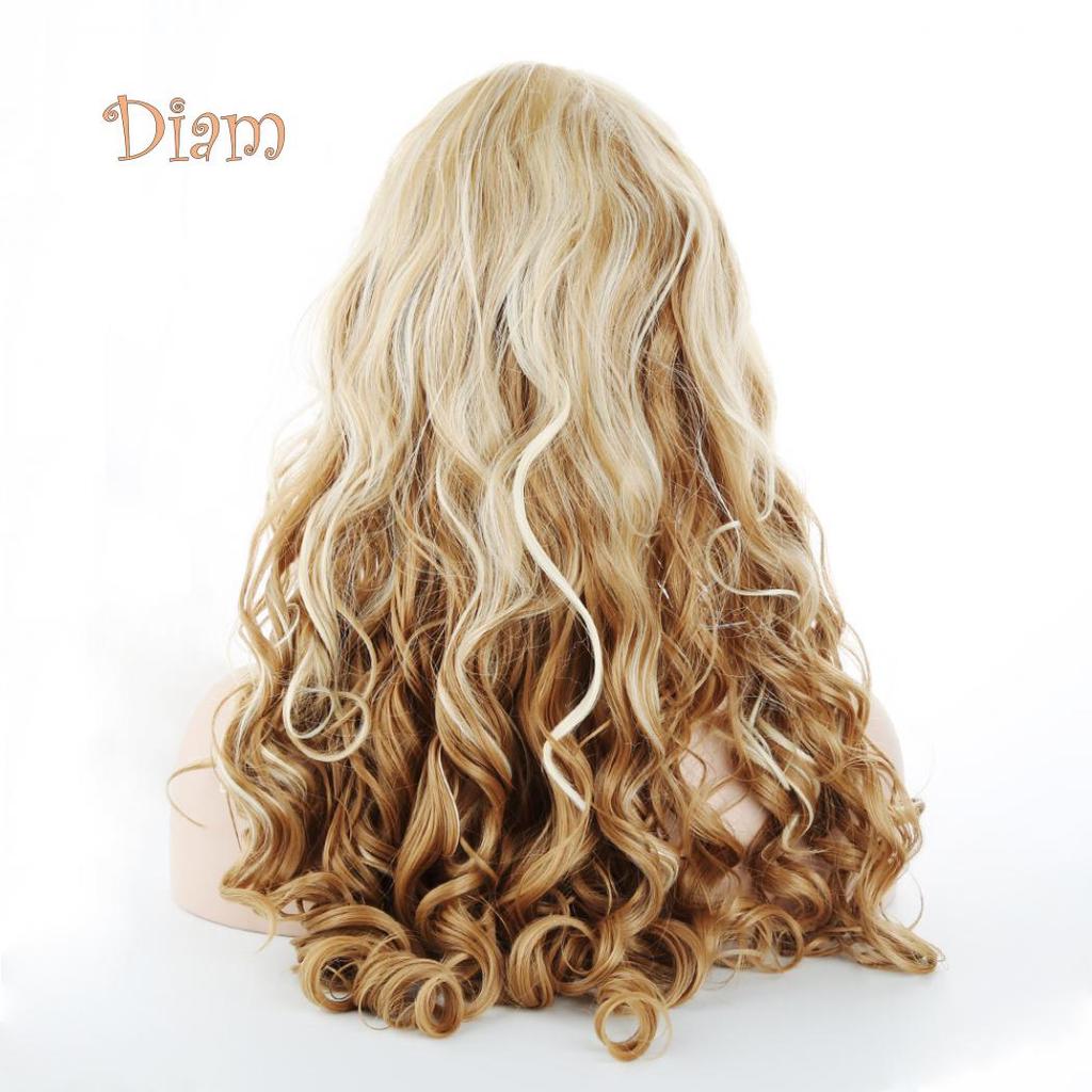 Perucă ondulată blondă Tenfyer, la modă pentru femei, cu păr natural ondulat, peruci cosplay