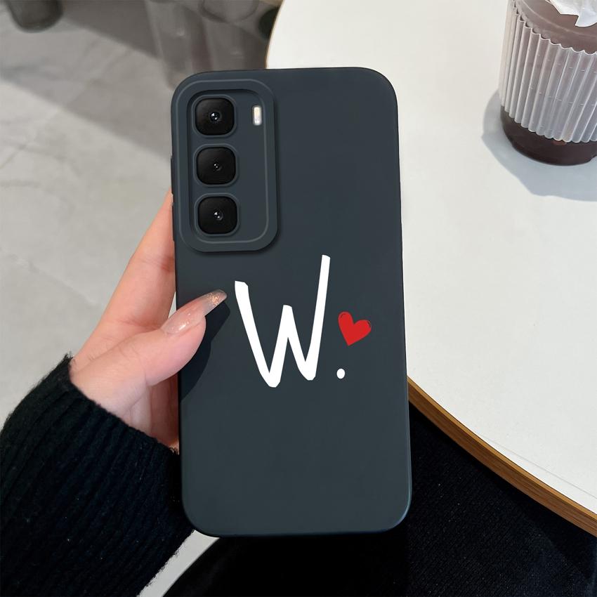 

Чохол для телефону для Infinix Hot 60 50 40 Pro 30 Play 60i 50i 30i Smart 10 Plus Простий візерунок з літер Матовий силіконовий Протиударний Задня кришка для Infinix Shell Infinix Hot 40 Pro