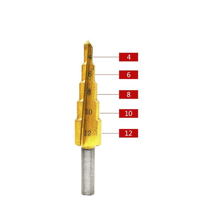 4-12mm Triangle Shank Step Drill Bit for Drilling PV Board, Iron & Aluminum Plates