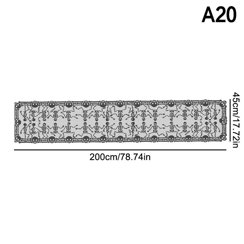 Strašidelný Halloweenský Běhoun na Stůl Černá Krajka Vzor Pavučiny Ubrus Krbová Šála Dekorace Strašidelného Domu Party Dekorace