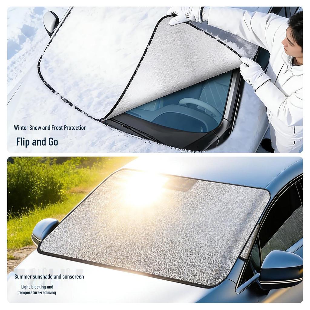 Universal Car Front Windshield Sunshade and Snow Shield