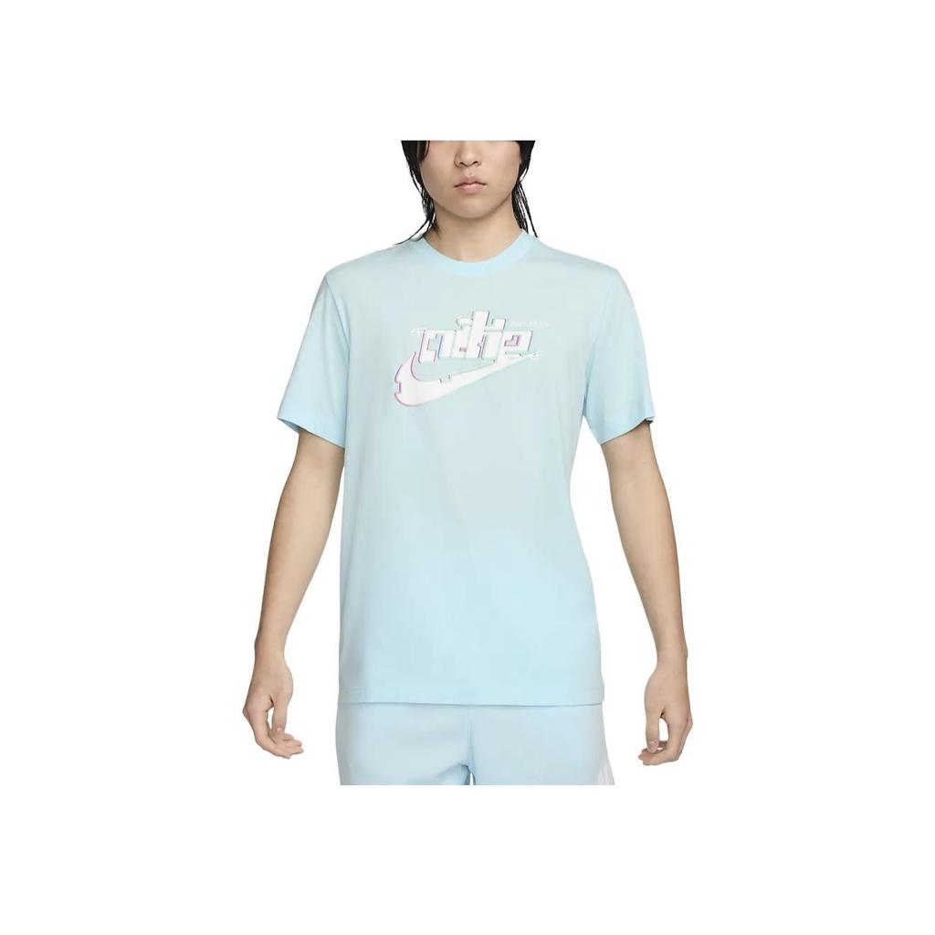 Nike Sportswear Logo Print Breathable Outdoor Casual Sports Crew Neck Short Sleeve T-Shirt Men T-Shirts Glacier-Blue FV3746-474