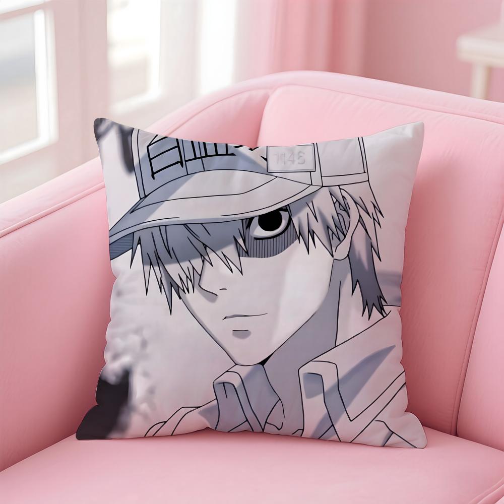 C-Cells at W-Work Anime Cushion Cover Home & Car Multi-Scene Pillow Cover - Reversible, Soft & Durable for Daily Use 30X30cm