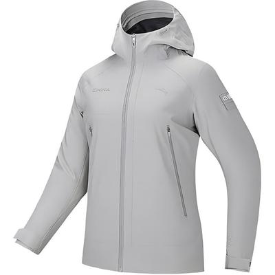 Urban Outdoor Series Einfarbige Kapuzenjacke mit Reißverschluss Bequem Vielseitig Wasserabweisend Damenjacke Dünensandgrau 162447607-1
