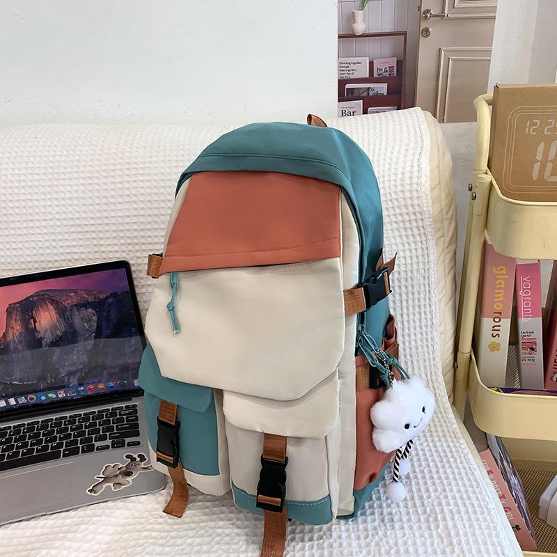 Japanese simple high-value schoolbag female ins Mori schoolbag college students junior high school high school students large-capacity backpack
