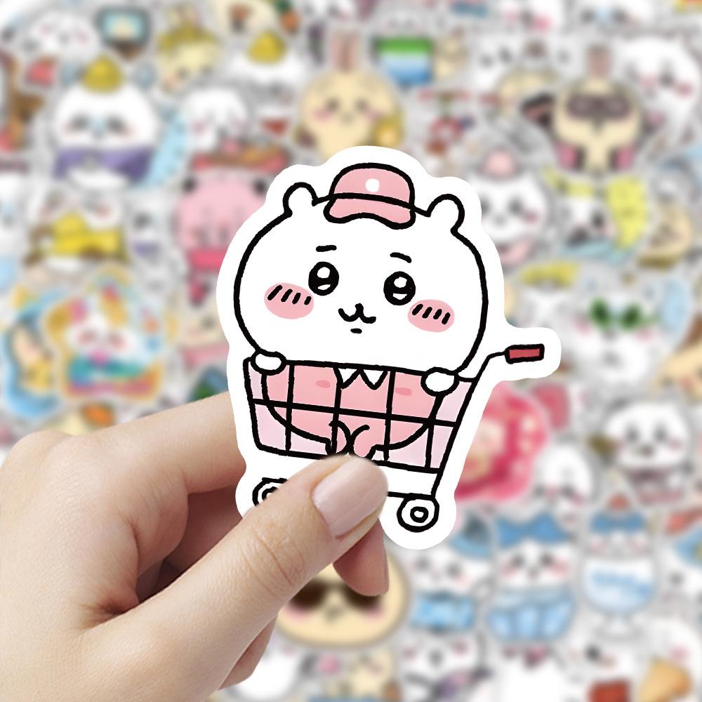 100Pcs Cute Chiikawa Stickers Diy Waterproof Vinyl Scrapbook Phone Case Water Cup Lovely Cartoon Anime Sticker Kids Gift Toy