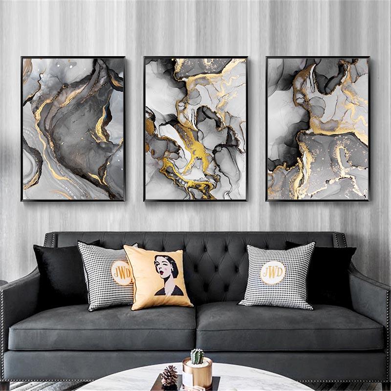 

Абстрактная черно-белая мраморная картина маслом, скандинавский настенный художественный постер и современная домашняя гостиная