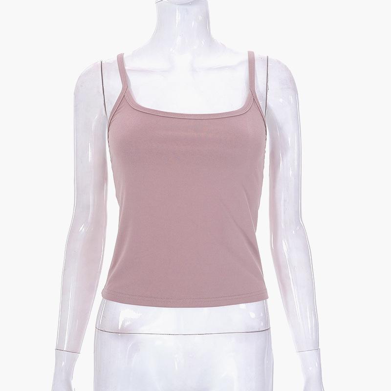 M European and American women's clothing summer new solid color suspender backless sexy casual small vest top T-shirt women
