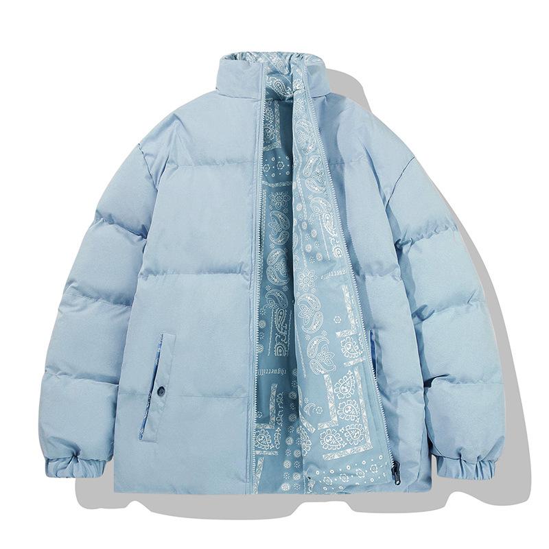 Double-sided Cotton-padded Jacket for Men In Winter, Thickened Stand-up Collar, American Trendy Brand Ins Handsome Cotton-padded Jacket, Winter Warm