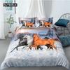 Sada povlečení na přikrývku s koněm Velikost Twin King Cvalový kůň Ložní sada Mikrovlákno 3D Hospodářská zvířata Rustikální venkovský styl Povlak na přikrývku