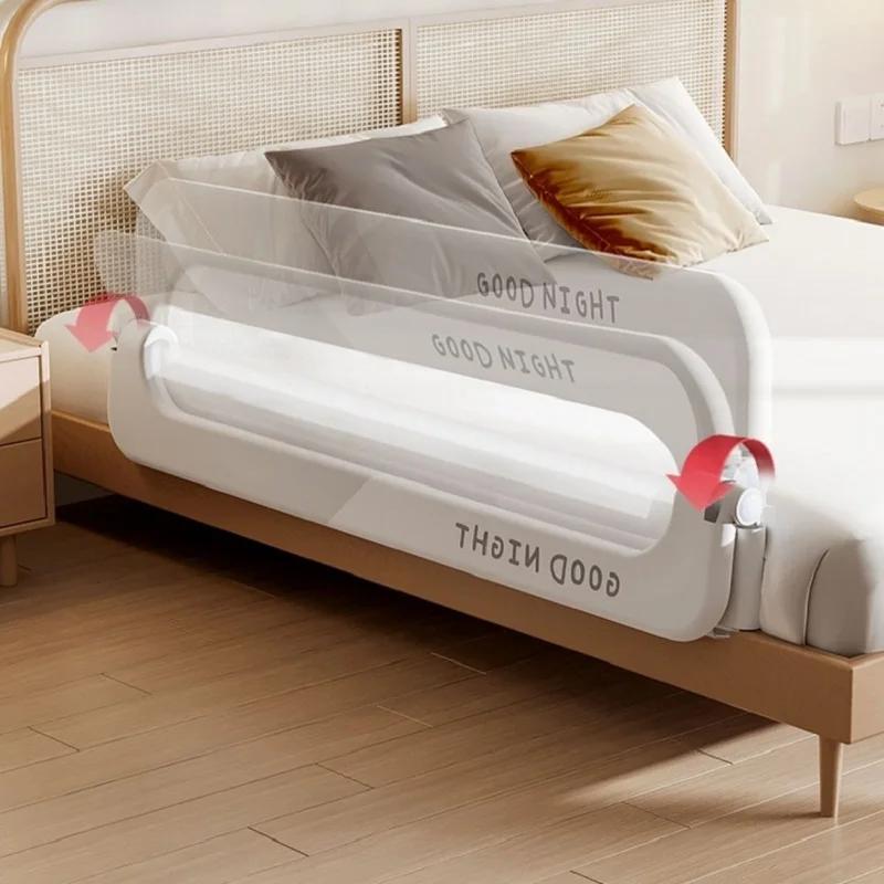 1pcFoldable Baby Bed Guardrail Bedroom Railings for Children Sleeping Protective Barrier Anti-Fall Bed Safety Rails Infant Fence