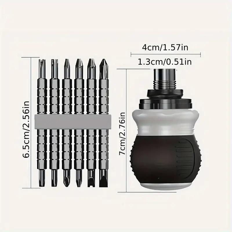 Ratchet Screwdriver Set Magnetic Handle Tool for Phillips/Slotted Screws Portable 18/26/34 in 1 Multi-Functional Repair Kit