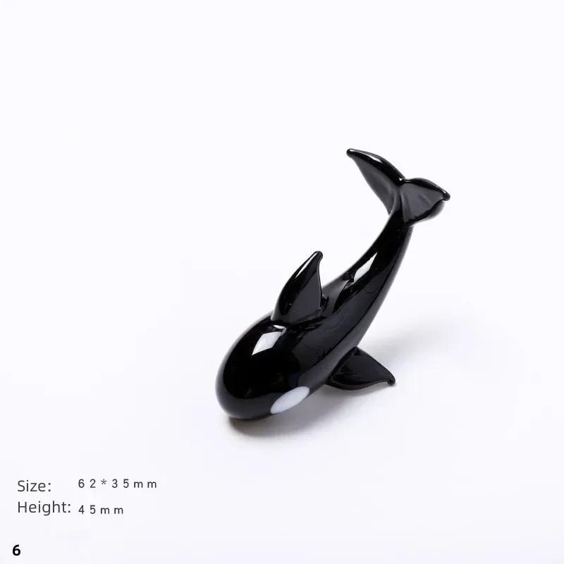 Mini-Wal-Modell Handgefertigter Schmuck Glas-Schreibtischdekoration Glas-Orca-Modelle für Kinder Geschenke Tischfiguren Zubehör