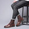New Designer Fashion Casual Boots for Men Big Size Solid Color Lace Autumn Winter Ankle Boots Male Designer Leather Shoes Male