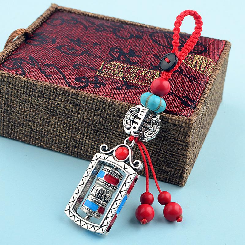 Přívěsek na klíče Tibetský šestiznakový mantra Modlitební kolo Buddhistické šperky