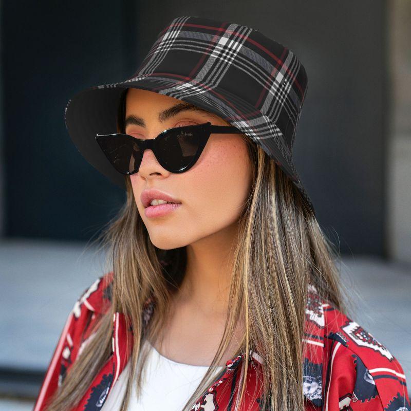 Custom GTI Tartan Bucket Hat Sun Beach Packable Fisherman Cap for Women Men Summer Outdoor Beach Camping Hiking Fishing