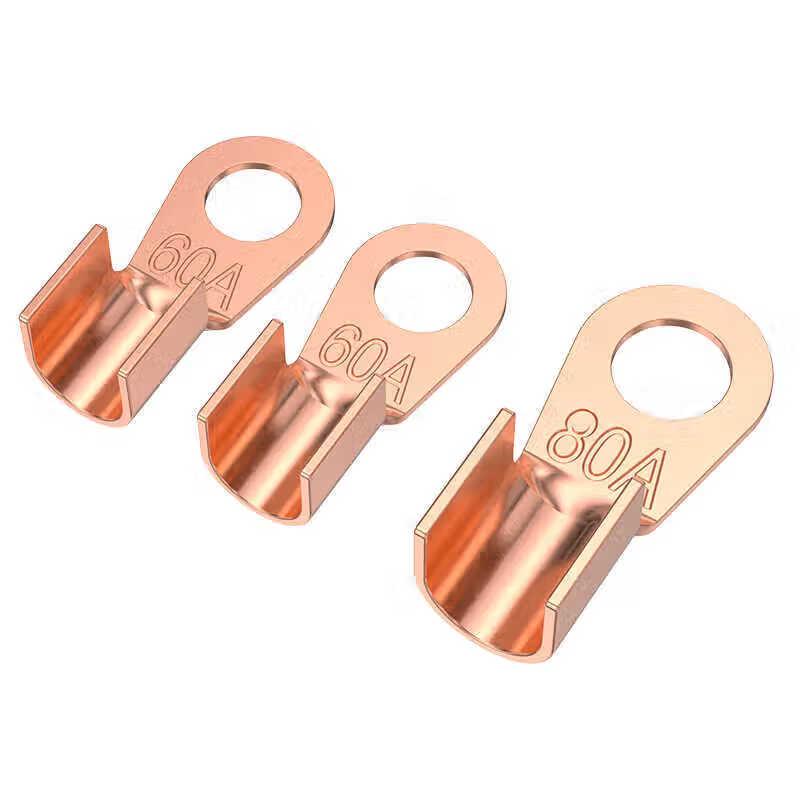 Meibaogu Red Copper Open-Barrel Ring Terminals