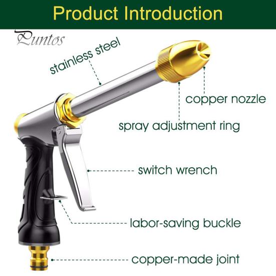Water Hose Nozzle Long Rod Garden Hose Nozzle 360-degree Rotating Spray Quick Connector Leakproof Universal Metal Brass Sprayer Hose Nozzle