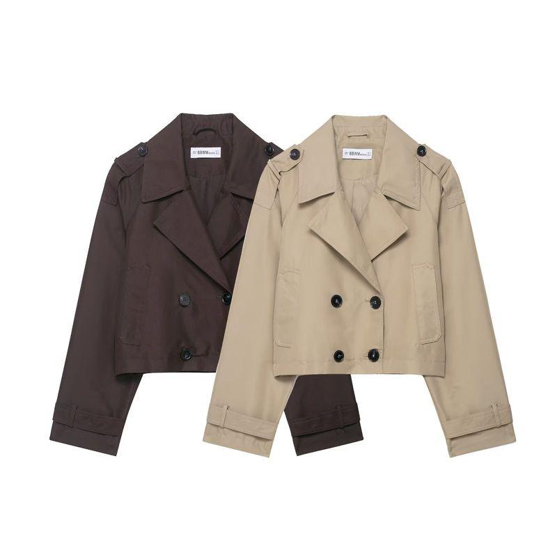Araltay New Arrival Fashion Style Women's Clothing Fashion All-Match Minimalist Casual Style Double Breasted Short Trench Coat 3046259
