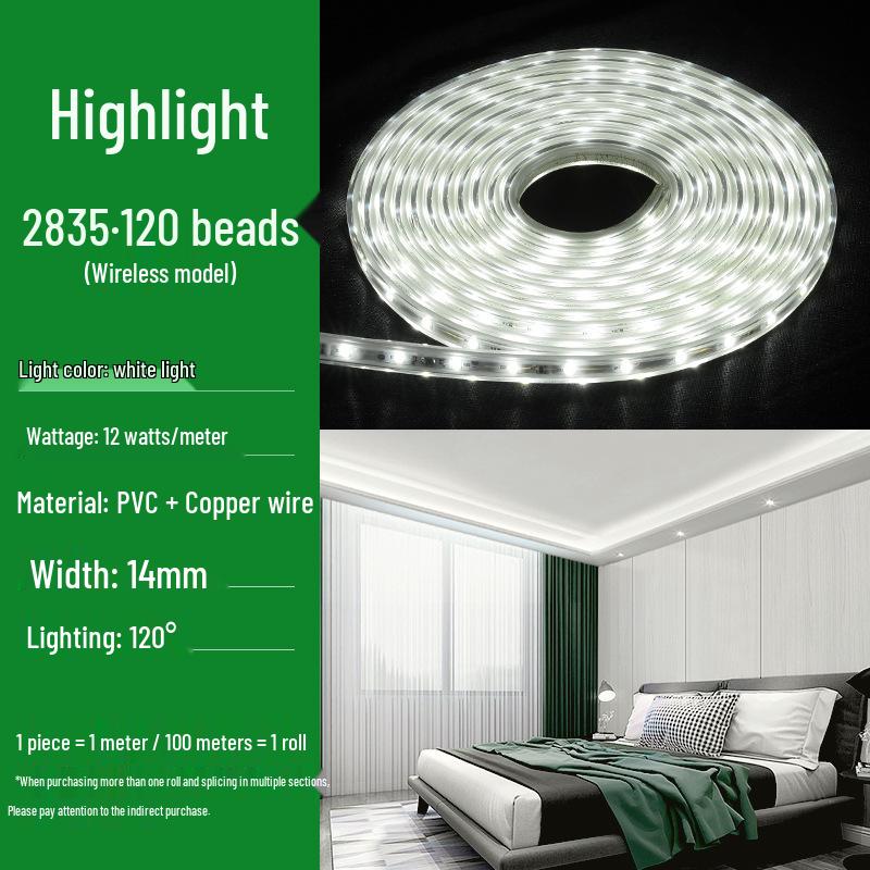 FSL LED Light Strip: Super Bright, Waterproof, Energy-Saving, Wire-Free SMD Soft Lighting for Living Room Ceiling.